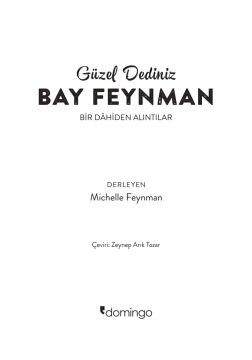 Güzel Dediniz Bay Feynman: Bir Dahiden Alıntılar