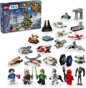 LEGO Star Wars 2024 Yılbaşı Takvimi 75395, 6 Yaş ve Üzeri Çocuklar için İnşa Edilebilen Yılbaşı Temalı Yaratıcı Oyuncak Yapım Seti (368 Parça)