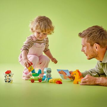 LEGO DUPLO İlk Hayvan Trenim 10412-1 Buçuk Yaş ve Üzeri Çocuklar için Tekerlekli Oyuncak Tren İçeren Eğitici Yapım Seti (19 Parça)