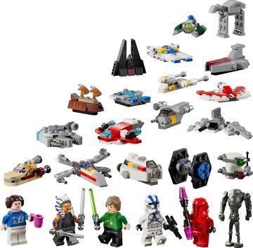 LEGO Star Wars 2024 Yılbaşı Takvimi 75395, 6 Yaş ve Üzeri Çocuklar için İnşa Edilebilen Yılbaşı Temalı Yaratıcı Oyuncak Yapım Seti (368 Parça)