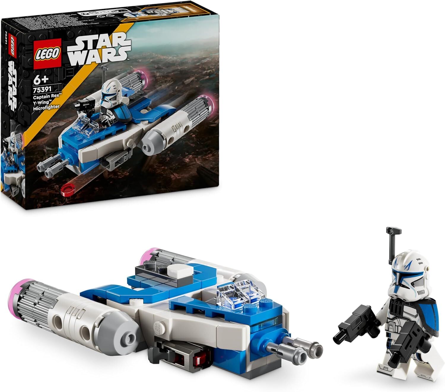 LEGO Star Wars: Klon Savaşları Yüzbaşı Rex Y-Wing Mikro Savaşçı 75391-6 Yaş ve Üzeri Çocuklar için Yaratıcı Oyuncak Yapım Seti (99 Parça)