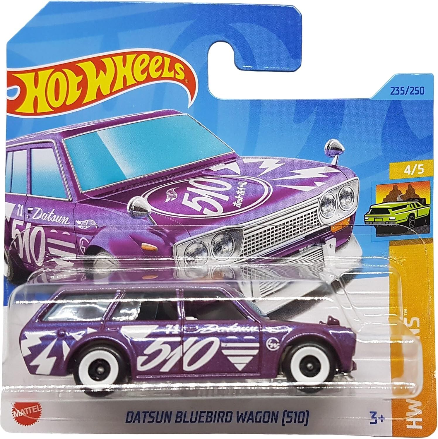 Hot Wheels - Datsun Bluebird Vagon [510] - HW Vagons 4/5 - HKH72 - Short Card - Nissan - Lila Metalik - Mattel 2023