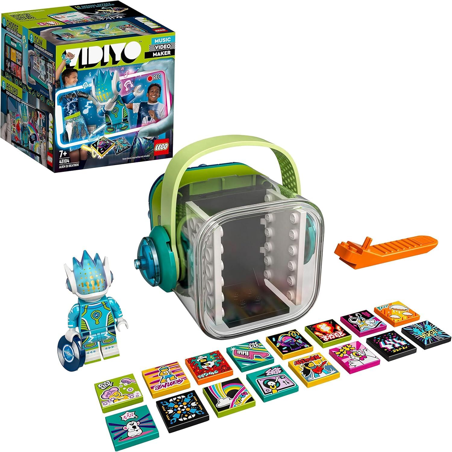 LEGO VIDIYO Alien DJ BeatBox 43104 Yapım Seti Oyuncağı (73 Parça), Çocukları Kendi Müzik Videolarını Yönetmeye ve Oynamaya Teşvik Edin