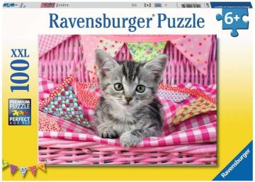Ravensburger 129850 Sevimli Kedicik Puzzle, 100 Parça