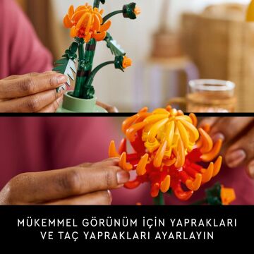 LEGO Icons Krizantem 10368 - Yetişkinler için Dekoratif Kasımpatı Çiçeği Yapım Seti (278 Parça)