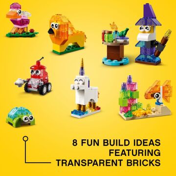 LEGO Classic Yaratıcı Şeffaf Yapım Parçaları 11013 - 4 Yaş ve Üzeri Çocuklar İçin Şeffaf Yapım Parçaları İçeren Yaratıcı Oyuncak Yapım Seti (500 Parça)