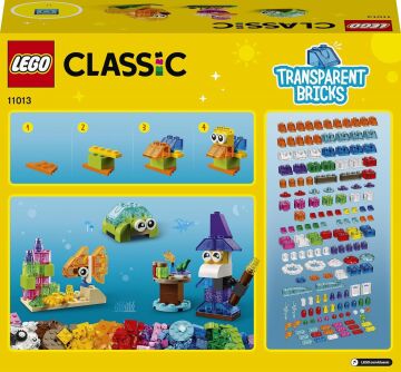 LEGO Classic Yaratıcı Şeffaf Yapım Parçaları 11013 - 4 Yaş ve Üzeri Çocuklar İçin Şeffaf Yapım Parçaları İçeren Yaratıcı Oyuncak Yapım Seti (500 Parça)