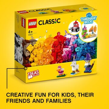 LEGO Classic Yaratıcı Şeffaf Yapım Parçaları 11013 - 4 Yaş ve Üzeri Çocuklar İçin Şeffaf Yapım Parçaları İçeren Yaratıcı Oyuncak Yapım Seti (500 Parça)