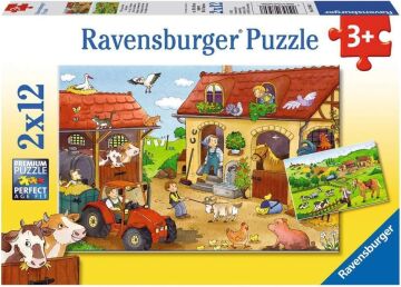Ravensburger Çiftlikte Çalışmak 2x12P Puzzle 75607