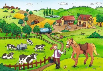Ravensburger Çiftlikte Çalışmak 2x12P Puzzle 75607