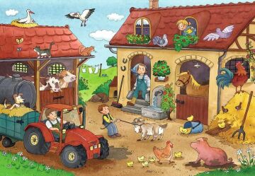 Ravensburger Çiftlikte Çalışmak 2x12P Puzzle 75607