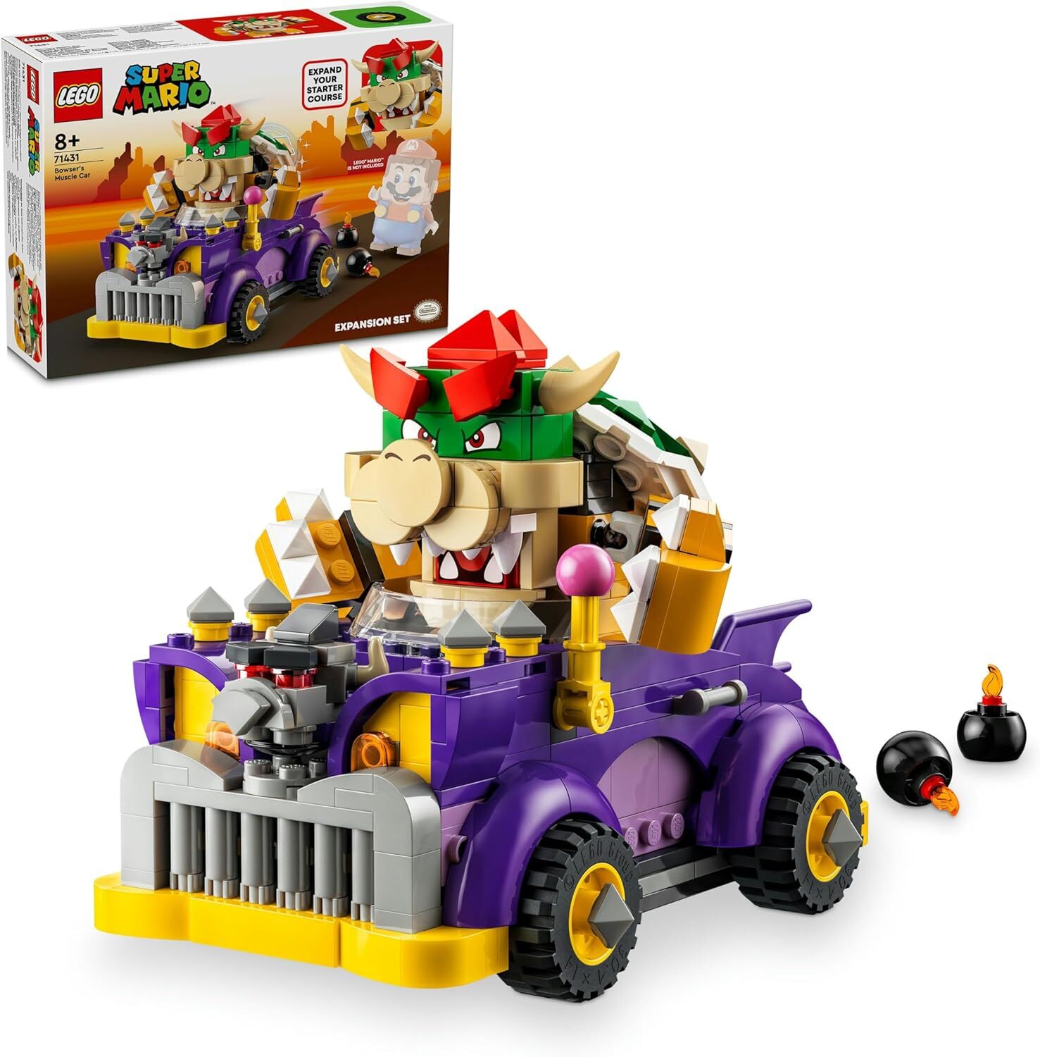 LEGO Super Mario Bowser’ın Büyük Arabası Ek Macera Seti 71431-8 Yaş ve Üzeri Super Mario Hayranları İçin Koleksiyonluk Yaratıcı Oyuncak Yapım Seti (458 Parça)