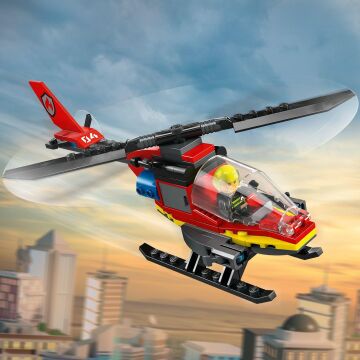 LEGO City İtfaiye Kurtarma Helikopteri 60411-5 Yaş ve Üzeri Çocuklar için Pilot Minifigürü İçeren Yaratıcı Oyuncak Yapım Seti (85 Parça)