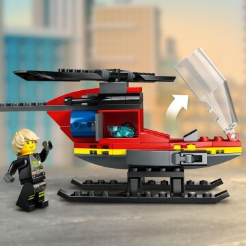 LEGO City İtfaiye Kurtarma Helikopteri 60411-5 Yaş ve Üzeri Çocuklar için Pilot Minifigürü İçeren Yaratıcı Oyuncak Yapım Seti (85 Parça)