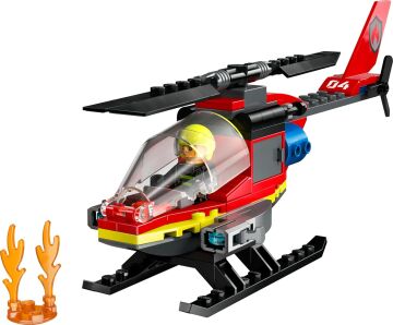 LEGO City İtfaiye Kurtarma Helikopteri 60411-5 Yaş ve Üzeri Çocuklar için Pilot Minifigürü İçeren Yaratıcı Oyuncak Yapım Seti (85 Parça)