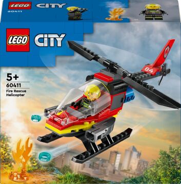 LEGO City İtfaiye Kurtarma Helikopteri 60411-5 Yaş ve Üzeri Çocuklar için Pilot Minifigürü İçeren Yaratıcı Oyuncak Yapım Seti (85 Parça)