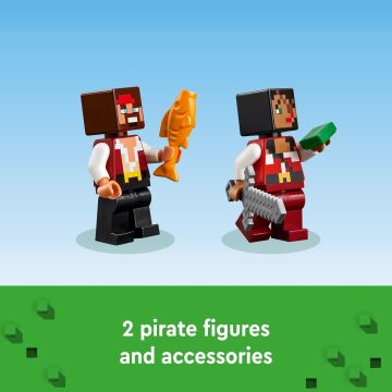 LEGO Minecraft Korsan Gemisi Yolculuğu 21259 – 8 Yaş ve Üzeri Macera Oyunları Seven Çocuklar İçin Korsan, Mürekkep Balığı ve Deve içeren Yaratıcı Oyuncak Yapım Seti (166 Parça)