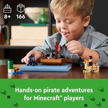 LEGO Minecraft Korsan Gemisi Yolculuğu 21259 – 8 Yaş ve Üzeri Macera Oyunları Seven Çocuklar İçin Korsan, Mürekkep Balığı ve Deve içeren Yaratıcı Oyuncak Yapım Seti (166 Parça)