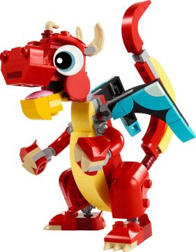 LEGO Creator Kırmızı Ejderha 31145-6 Yaş ve Üzeri Çocuklar için Balık ve Zümrüdüanka Model Seçenekleri İçeren 3’ü 1 Arada Yaratıcı Oyuncak Yapım Seti (149 Parça)