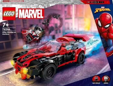 LEGO® Marvel Miles Morales Morbius’a Karşı 76244-7 Yaş ve Üzeri için Minifigür ve Araba İçeren Örümcek Adamlı Oyuncak Yapım Seti (220 Parça)