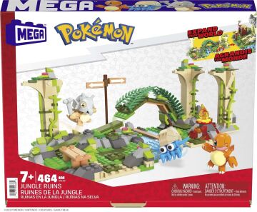Mega Bloks Pokémon Orman Harabeleri yapı seti ile diğer dünyalara bağlanabilen 464 uyumlu yapı bloku ve parça, 7 yaş ve üzeri için HDL86