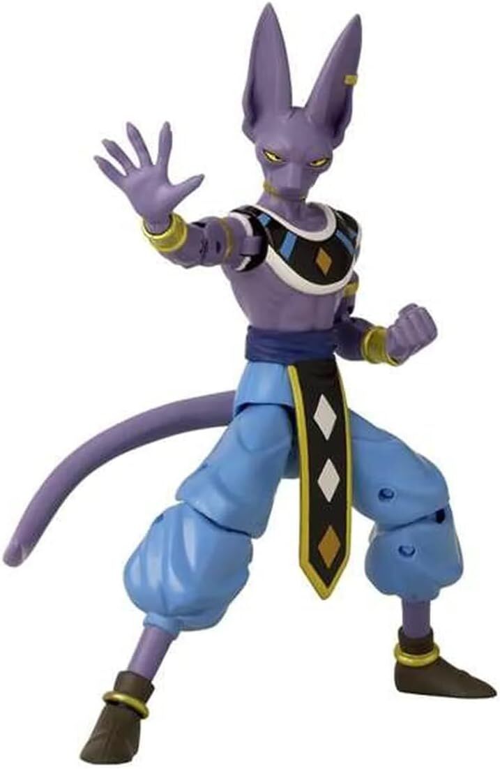 BANDAI, Beerus - 16 cm Dragon Ball Dragon Yıldızları Poz Verilebilir Figürleri