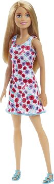 Mattel Barbie doll – beyaz Dress Red & Mor çiçekler, sarışın (DVX86)