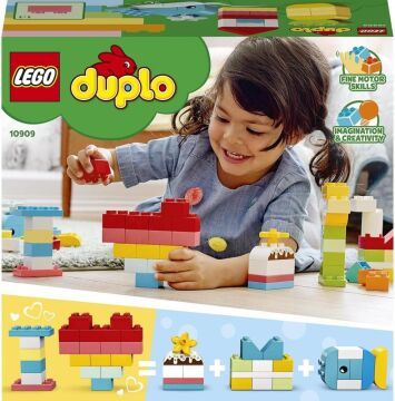 LEGO DUPLO Classic Kalp Kutusu 10909-18 Ay ve Üzeri Okul Öncesi Yaştaki Çocuklar için Gelişimi Destekleyen Yaratıcı Oyuncak Yapım Seti (80 Parça)