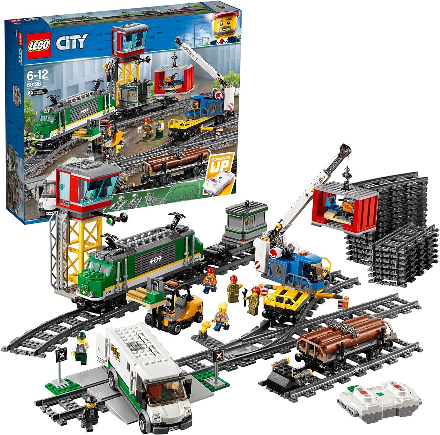 LEGO City Kargo Treni 60198-6 Yaş ve Üzeri Tren Seven Çocuklar için City Setleriyle Uyumlu Tamamlayıcı Yaratıcı Oyuncak Yapım Seti (1226 Parça)