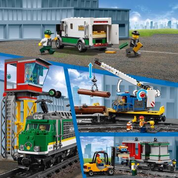 LEGO City Kargo Treni 60198-6 Yaş ve Üzeri Tren Seven Çocuklar için City Setleriyle Uyumlu Tamamlayıcı Yaratıcı Oyuncak Yapım Seti (1226 Parça)