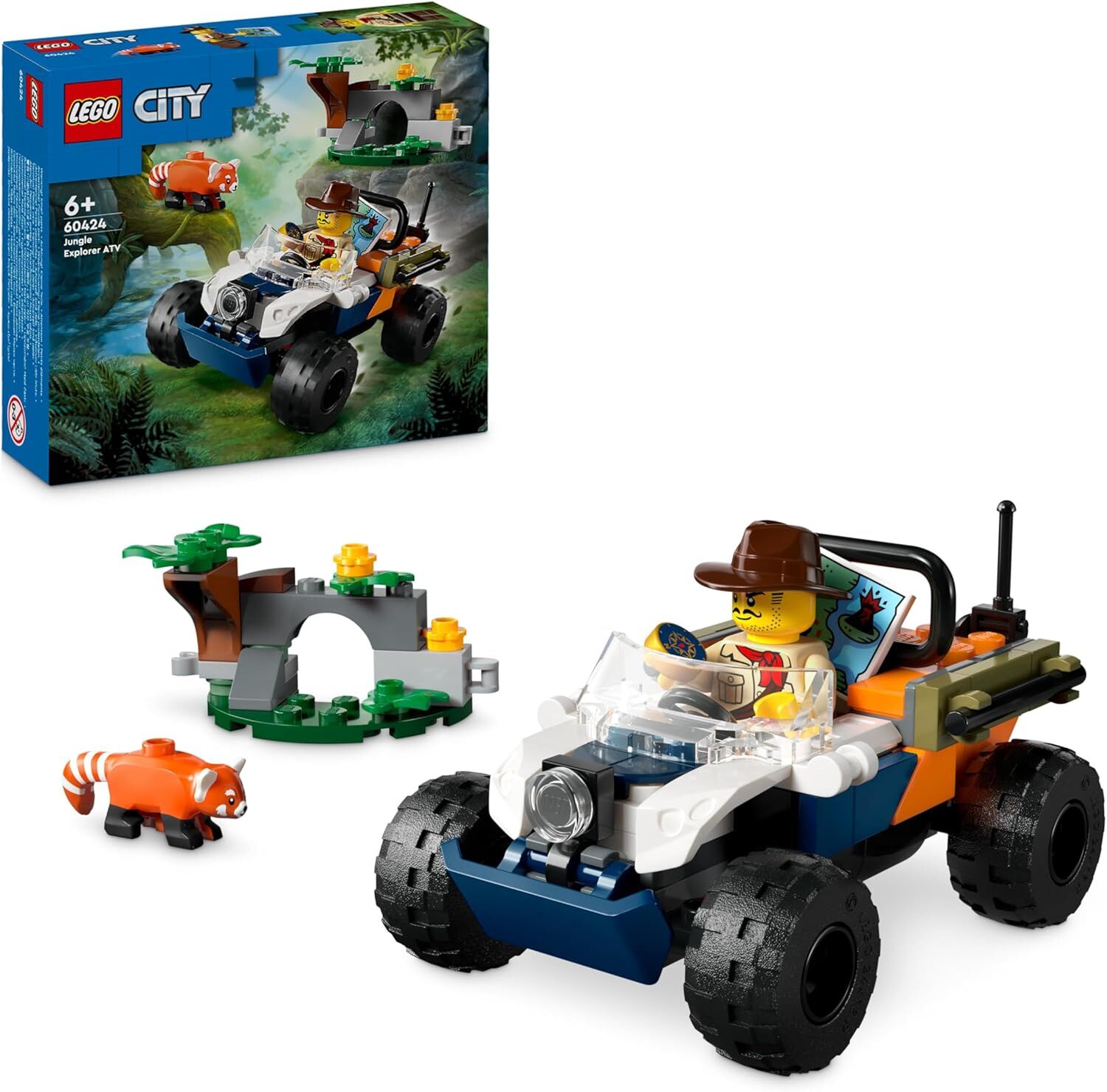 LEGO City Orman Kaşifinin ATV’li Kırmızı Panda Görevi 60424-6 Yaş ve Üzeri Çocuklar için Yaratıcı Oyuncak Yapım Seti (92 Parça)