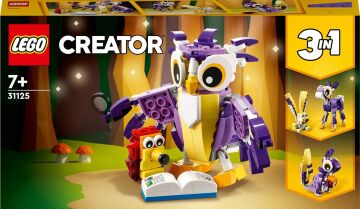 LEGO® Creator 3’ü 1 arada Fantastik Orman Yaratıkları 31125-7 Yaş ve Üzeri Çocuklar için Baykuş, Tavşan ve Sincap İçeren Oyuncak Yapım Seti (175 Parça)