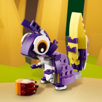 LEGO® Creator 3’ü 1 arada Fantastik Orman Yaratıkları 31125-7 Yaş ve Üzeri Çocuklar için Baykuş, Tavşan ve Sincap İçeren Oyuncak Yapım Seti (175 Parça)