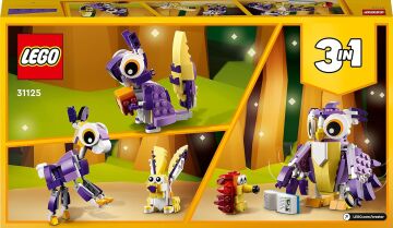 LEGO® Creator 3’ü 1 arada Fantastik Orman Yaratıkları 31125-7 Yaş ve Üzeri Çocuklar için Baykuş, Tavşan ve Sincap İçeren Oyuncak Yapım Seti (175 Parça)