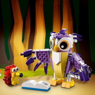 LEGO® Creator 3’ü 1 arada Fantastik Orman Yaratıkları 31125-7 Yaş ve Üzeri Çocuklar için Baykuş, Tavşan ve Sincap İçeren Oyuncak Yapım Seti (175 Parça)