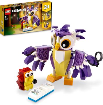 LEGO® Creator 3’ü 1 arada Fantastik Orman Yaratıkları 31125-7 Yaş ve Üzeri Çocuklar için Baykuş, Tavşan ve Sincap İçeren Oyuncak Yapım Seti (175 Parça)