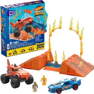 MEGA Hot Wheels Smash N Crash Tiger Shark Çarpışma Seti, 5 yaş ve üzeri, HKF88