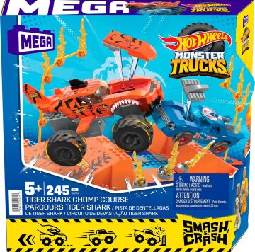 MEGA Hot Wheels Smash N Crash Tiger Shark Çarpışma Seti, 5 yaş ve üzeri, HKF88