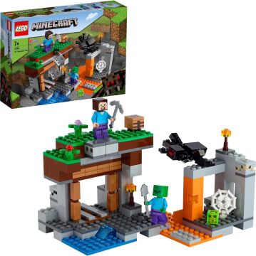 LEGO City Minecraft Terk Edilmiş Maden 21166-7 Yaş ve Üzeri Macera Oyunu Seven Çocuklar İçin Oyuncak Örümcek İçeren Yaratıcı Oyuncak Yapım Seti (248 Parça)