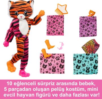 Barbie Cutie Reveal Bebekler Barbie Tropikal Orman Serisi - Kaplan, 3 yaş ve üzeri, HKP99