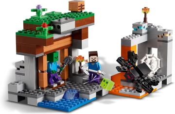 LEGO City Minecraft Terk Edilmiş Maden 21166-7 Yaş ve Üzeri Macera Oyunu Seven Çocuklar İçin Oyuncak Örümcek İçeren Yaratıcı Oyuncak Yapım Seti (248 Parça)