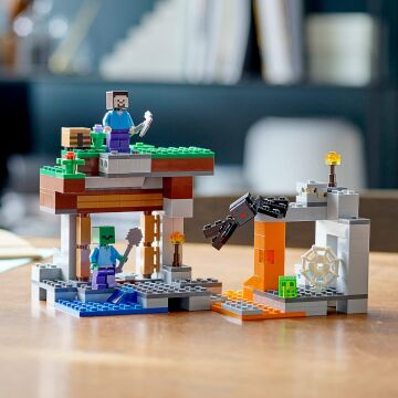 LEGO City Minecraft Terk Edilmiş Maden 21166-7 Yaş ve Üzeri Macera Oyunu Seven Çocuklar İçin Oyuncak Örümcek İçeren Yaratıcı Oyuncak Yapım Seti (248 Parça)
