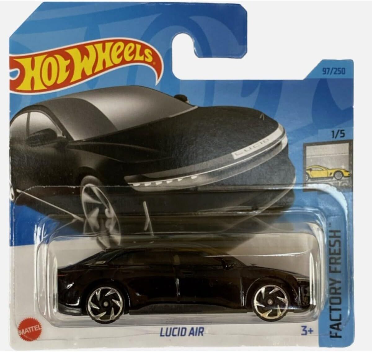 HOT WHEELS-Lucid Air Black EV Hot Wheels Factory Fresh 2023#97 - HKK76