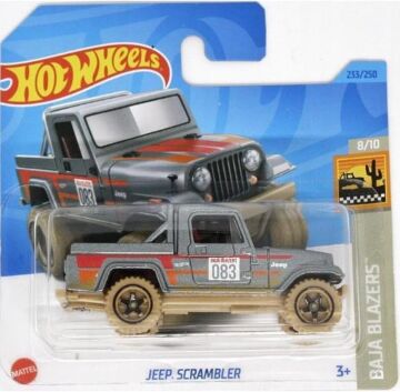 Hot Wheels - Jeep Scrambler - Baja Blazers 8/10 - HKG78 - Short Card - Arazi aracı - kamyon - gri metalik - Mattel 2023 - 1:64