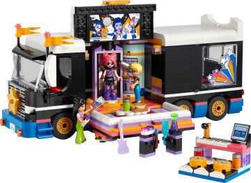 LEGO Friends Pop Star Müzik Turne Otobüsü 42619-8 Yaş ve Üzeri Çocuklar için Yaratıcı Oyuncak Yapım Seti (845 Parça)