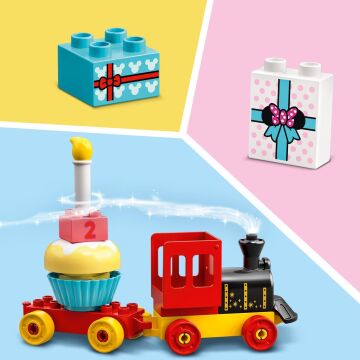 LEGO DUPLO ǀ Disney Mickey ve Minnie Doğum Günü Treni 10941-2 Yaş ve Üzeri Çocuklar için Rakamlı Doğum Günü Treni İçeren Eğitici Yapım Seti (22 Parça)