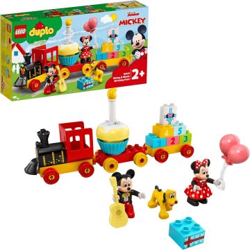 LEGO DUPLO ǀ Disney Mickey ve Minnie Doğum Günü Treni 10941-2 Yaş ve Üzeri Çocuklar için Rakamlı Doğum Günü Treni İçeren Eğitici Yapım Seti (22 Parça)