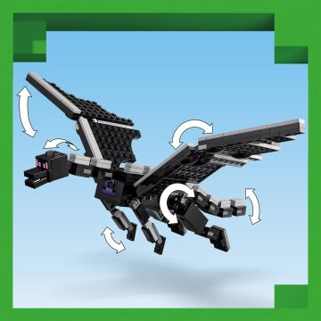 LEGO Minecraft Ender Ejderhası ve End Gemisi 21264-8 Yaş ve Üzeri Macera Oyunları Seven Çocuklar İçin Minecraft Video Oyununa Dayalı Yaratıcı Oyuncak Yapım Seti (657 Parça)