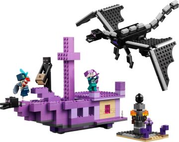 LEGO Minecraft Ender Ejderhası ve End Gemisi 21264-8 Yaş ve Üzeri Macera Oyunları Seven Çocuklar İçin Minecraft Video Oyununa Dayalı Yaratıcı Oyuncak Yapım Seti (657 Parça)