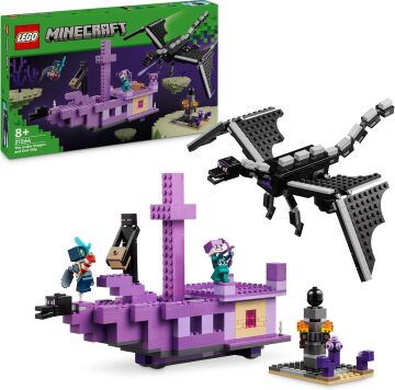 LEGO Minecraft Ender Ejderhası ve End Gemisi 21264-8 Yaş ve Üzeri Macera Oyunları Seven Çocuklar İçin Minecraft Video Oyununa Dayalı Yaratıcı Oyuncak Yapım Seti (657 Parça)
